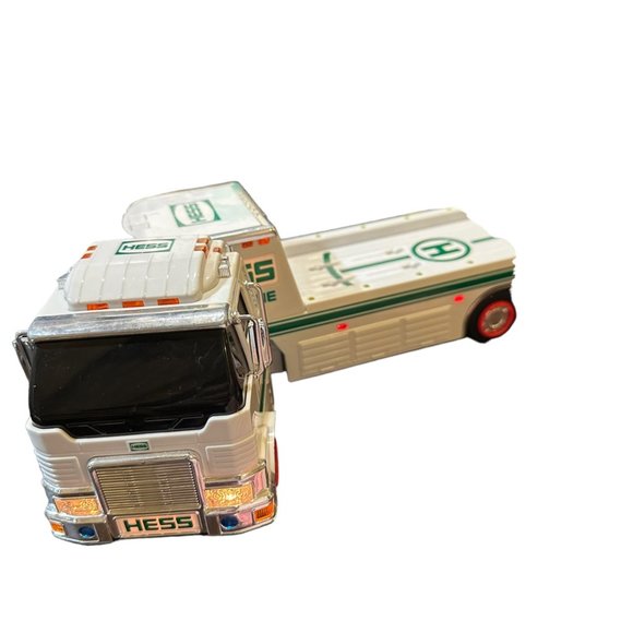 Hess Toy Truck Hauler and Helicopter 2006 Vehicle Lights Sounds White Green - Picture 9 of 13